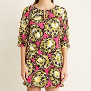J.Crew Tunic Dress Cotton Tropical Print Pink Pop Art Retro XS